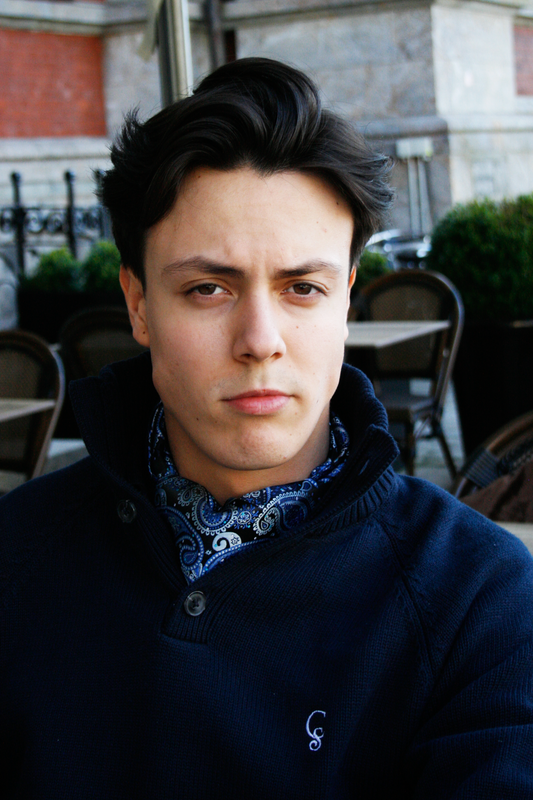 Dark Navy Quarter button sweater