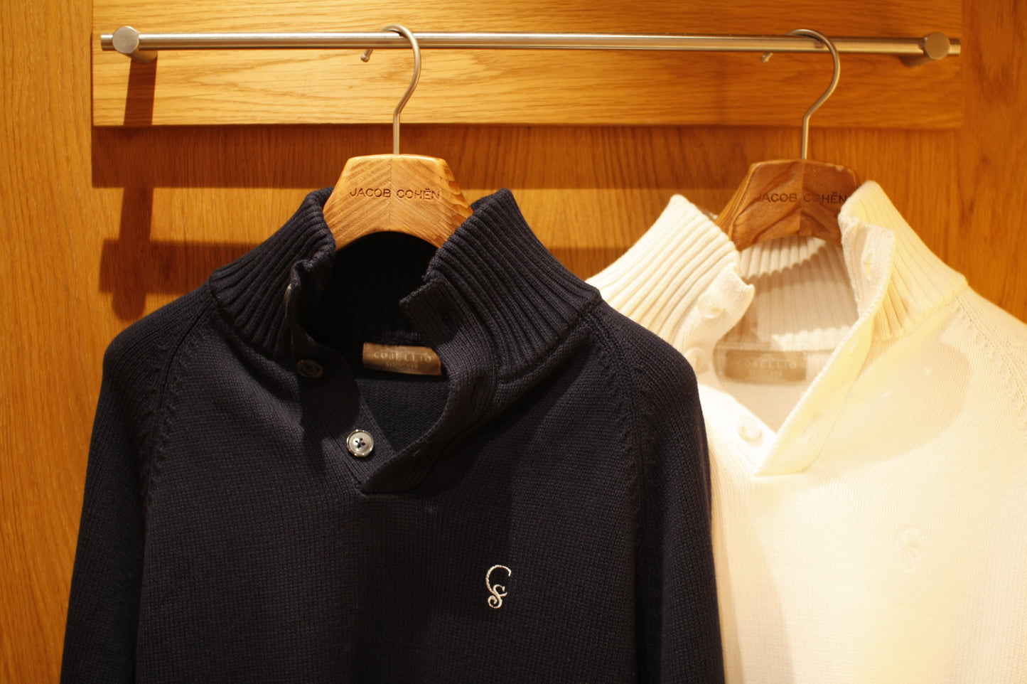 Dark Navy Quarter button sweater