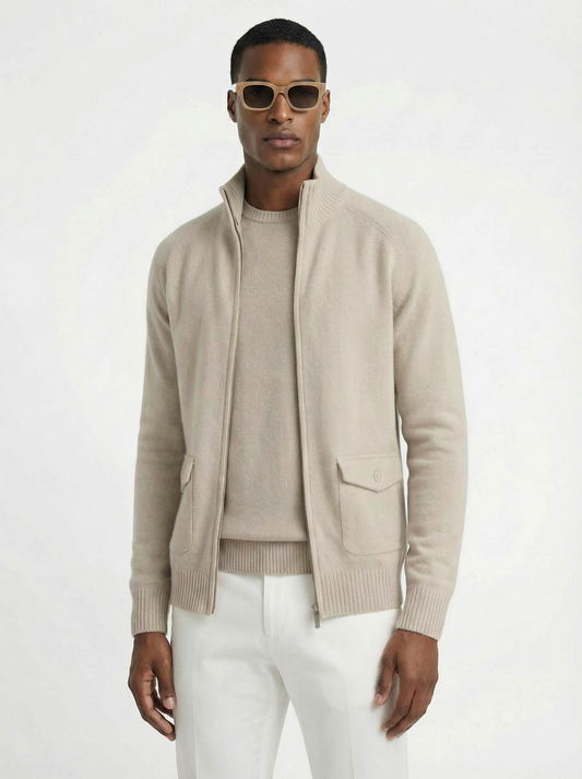 light/beige merino fullzip